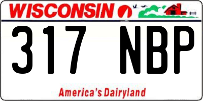 WI license plate 317NBP