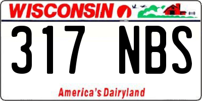 WI license plate 317NBS
