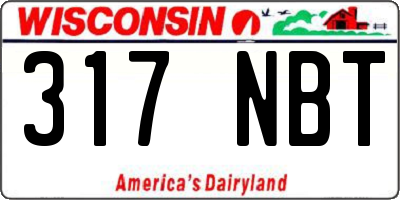 WI license plate 317NBT