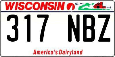 WI license plate 317NBZ