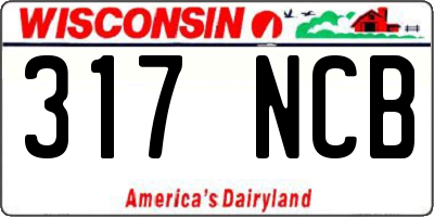 WI license plate 317NCB