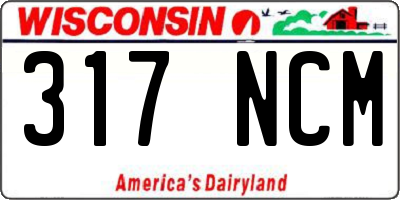 WI license plate 317NCM