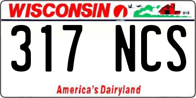 WI license plate 317NCS