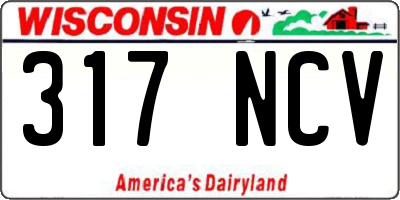 WI license plate 317NCV