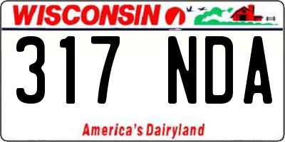 WI license plate 317NDA