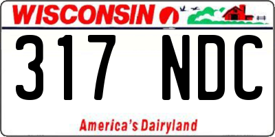 WI license plate 317NDC