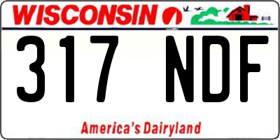 WI license plate 317NDF