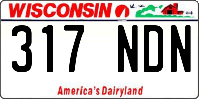WI license plate 317NDN