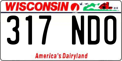 WI license plate 317NDO