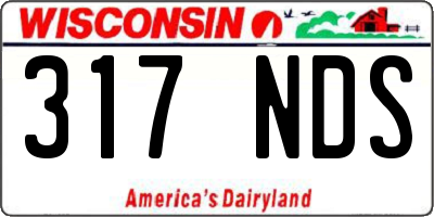 WI license plate 317NDS
