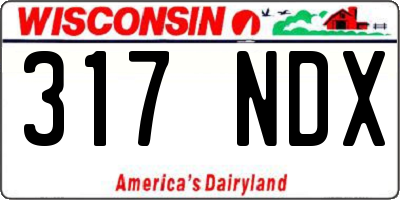 WI license plate 317NDX