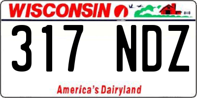 WI license plate 317NDZ