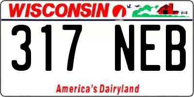 WI license plate 317NEB