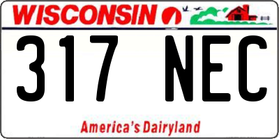 WI license plate 317NEC