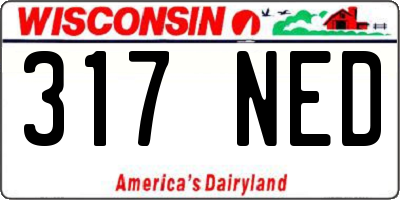 WI license plate 317NED