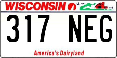 WI license plate 317NEG