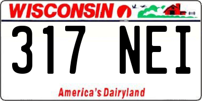 WI license plate 317NEI