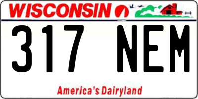 WI license plate 317NEM