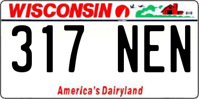 WI license plate 317NEN