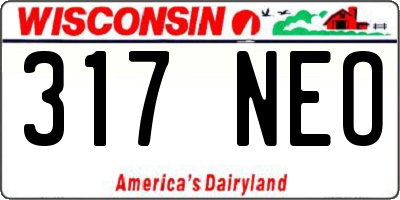 WI license plate 317NEO