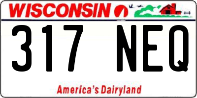 WI license plate 317NEQ