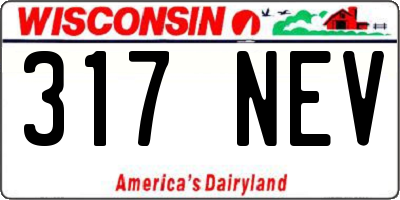 WI license plate 317NEV