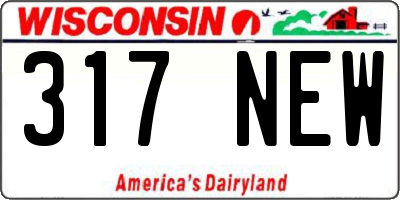 WI license plate 317NEW