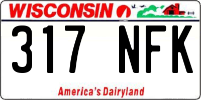 WI license plate 317NFK