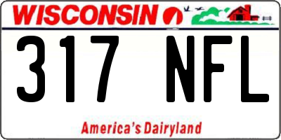 WI license plate 317NFL