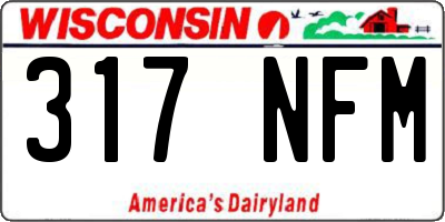 WI license plate 317NFM