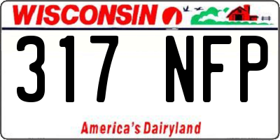 WI license plate 317NFP