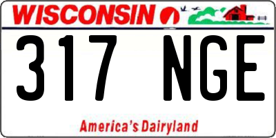 WI license plate 317NGE