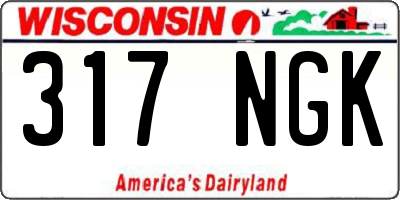 WI license plate 317NGK