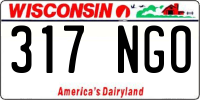 WI license plate 317NGO