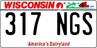WI license plate 317NGS