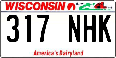 WI license plate 317NHK