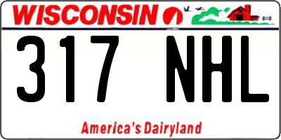 WI license plate 317NHL