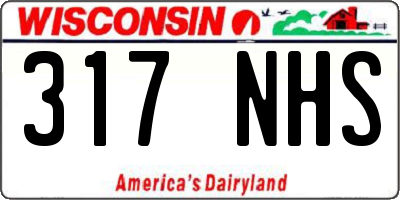 WI license plate 317NHS