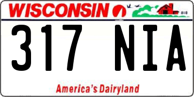 WI license plate 317NIA