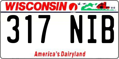WI license plate 317NIB