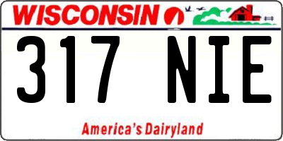 WI license plate 317NIE