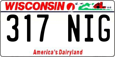 WI license plate 317NIG