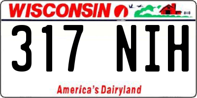 WI license plate 317NIH
