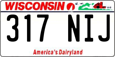 WI license plate 317NIJ