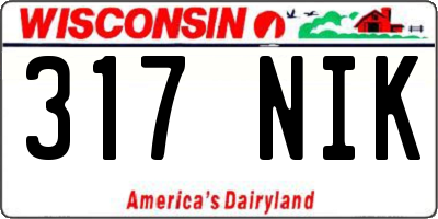 WI license plate 317NIK