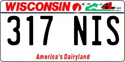 WI license plate 317NIS