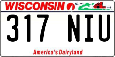 WI license plate 317NIU