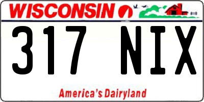 WI license plate 317NIX