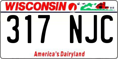 WI license plate 317NJC
