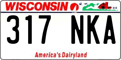 WI license plate 317NKA